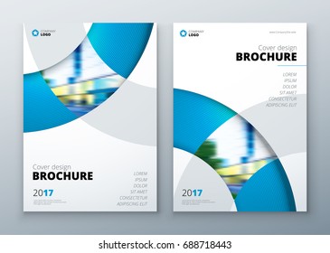 Brochure template layout design. Corporate business annual report, catalog, magazine, flyer mockup. Creative modern bright concept circle round shape