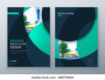 Brochure template layout design. Corporate business annual report, catalog, magazine, flyer mockup. Creative modern bright concept circle round shape