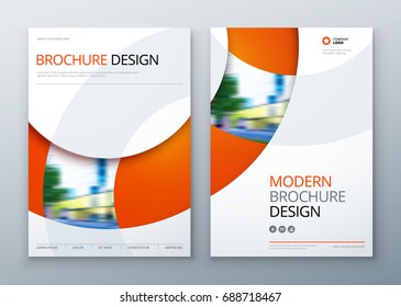 Brochure template layout design. Corporate business annual report, catalog, magazine, flyer mockup. Creative modern bright concept circle round shape