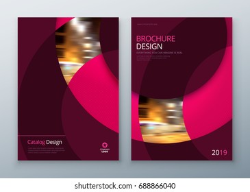 Brochure template layout design. Corporate business annual report, catalog, magazine, flyer mockup. Creative modern bright concept circle round shape