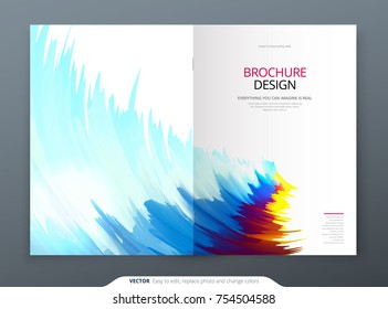 Brochure template layout design. Corporate business annual report, catalog, magazine, flyer mockup. Creative modern bright concept