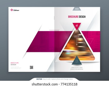 Brochure template layout design. Corporate business annual report, catalog, magazine, flyer mockup. Creative modern bright concept circle round shape