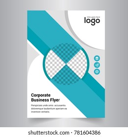 Brochure template layout design. Corporate business annual report, catalog, magazine mockup. Layout with modern orange elements and urban style photo. Creative poster, booklet, flyer or banner concept
