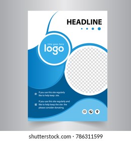 Brochure template layout design. Corporate business annual report, catalog, magazine lockup. Layout with modern orange elements and urban style photo. Creative poster, booklet, flyer with Blue Color.
