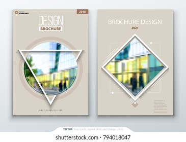 Brochure template layout design. Corporate business annual report, catalog, magazine, flyer mockup. Creative modern bright concept circle round shape