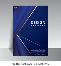 Diseño de diseño de plantilla de folleto, diseño de cubierta con fondo de color azul. Informe anual. Plantilla de volante A4 moderna, póster, catálogo. Revista simple, folleto