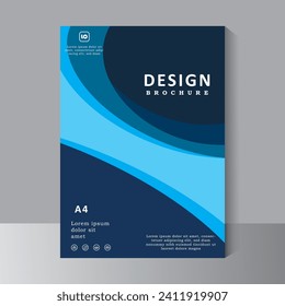 Brochure template layout design, Cover design With Blue Color Background. Annual report. Modern A4 flyer template, Poster, catalog. Simple magazine, leaflet