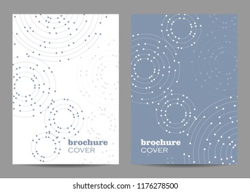 Brochure Template Layout Design. Geometric Pattern With Connected Lines And Dots.