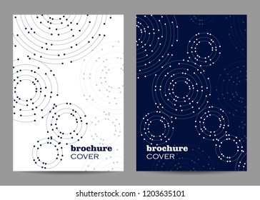 Brochure Template Layout Design. Geometric Pattern With Connected Lines And Dots.