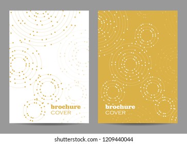 Brochure template layout design. Geometric pattern with connected lines and dots.