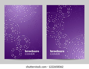 Brochure template layout design. Geometric pattern with connected lines and dots.