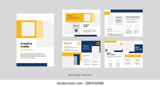 Brochure template layout design, minimal multipage business brochure template design, annual report, corporate company profile, editable template layout.	