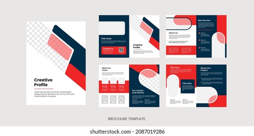 Diseño de diseño de plantillas de folleto, diseño de plantillas de folletos comerciales multipáginas mínimo, informe anual, perfil de empresa corporativa, diseño de plantillas editable.	