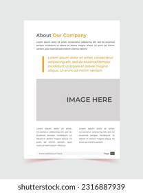 Brochure template layout design, pages brochure, annual, report, minimal template layout design, brochure template, book cover, yellow minimal business profile template layout
