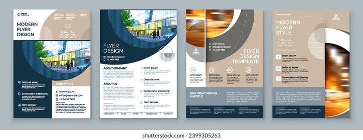 Diseño de plantillas de brochure Set Business Informe anual de empresa Catálogo Revista Volante Mockup Creativo concepto moderno brillante Circulo Ronda Beige Forma de lujo