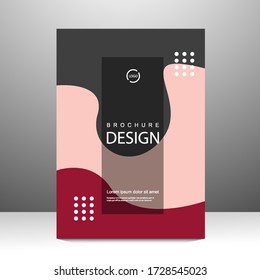 Brochure template layout design with wave style. Annual report, catalog, Corporate business. Simple Flyer promotion. magazine. Vector illustration