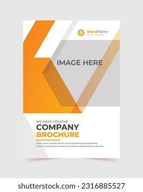 Broschüren-Vorlagenlayout, gelbes minimales Vorlagenlayout für Geschäftsprofile, Seitenbroschüre, Jahres-, Berichtszeitschrift, minimales Vorlagendesign, Broschüre, Buchcover 