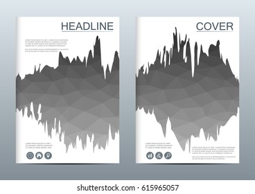 Brochure template layout, flyer, cover, annual report, magazine in A4 size. Triangular shape. Geometric abstract background. Vector illustration