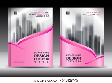 Brochure template layout, Pink cover design annual report, magazine, flyer or booklet in A4, vector illustration