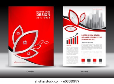 Gestaltung der Broschüren, rotes Cover-Design, Jahresbericht, Zeitschriftenwerbung, Flyer, Werbung, Broschüre, Druck, Buch in A4