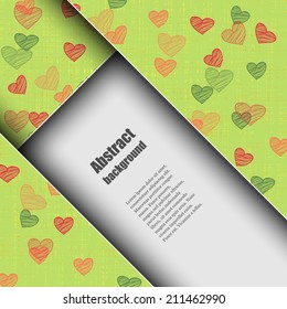 Brochure template with love background. Eps10 Vector illustration