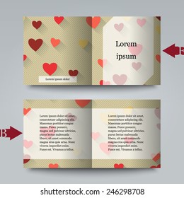 Brochure template with love background. Eps10 Vector illustration