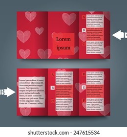 Brochure template with love background. Eps10 Vector illustration