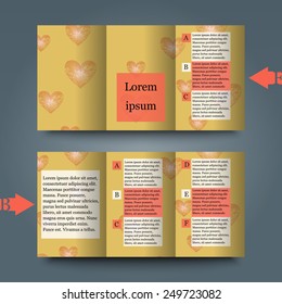 Brochure template with love background. Eps10 Vector illustration