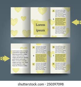 Brochure template with love background. Eps10 Vector illustration