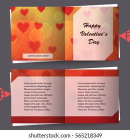 Brochure template with love background. Eps10 Vector illustration