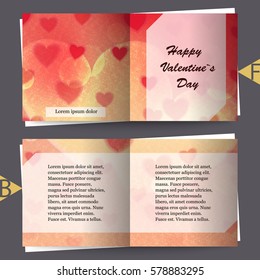 Brochure template with love background. Eps10 Vector illustration