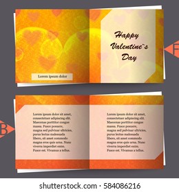 Brochure template with love background. Eps10 Vector illustration