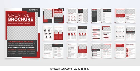 brochure template with minimalist style use for annual report