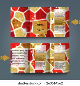 Brochure template with mosaic background. Eps10 Vector illustration