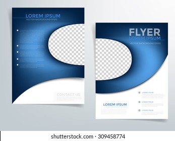 Brochure template orange and blue pastel element flyer vector brochure background set design angle and square box with space for text and message in A4 size