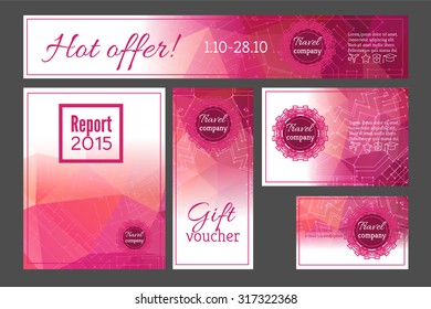 Brochure template polygon background for business projects. Vector illustration.