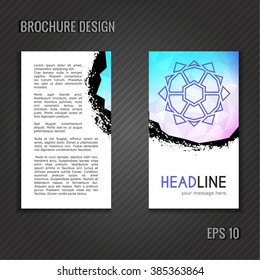 Brochure template. Polygonal abstract cover design.