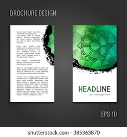Brochure template. Polygonal abstract cover design.