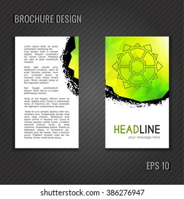 Brochure template. Polygonal abstract cover design.