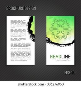 Brochure template. Polygonal abstract cover design.