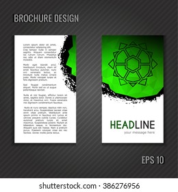 Brochure template. Polygonal abstract cover design.