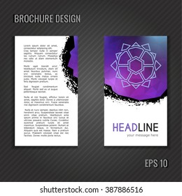 Brochure template. Polygonal abstract cover design.