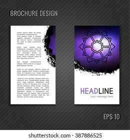 Brochure template. Polygonal abstract cover design.
