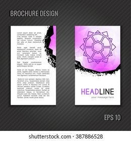 Brochure template. Polygonal abstract cover design.