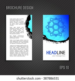 Brochure template. Polygonal abstract cover design.