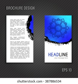Brochure template. Polygonal abstract cover design.