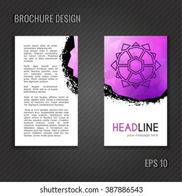 Brochure template. Polygonal abstract cover design.