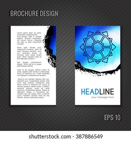 Brochure template. Polygonal abstract cover design.