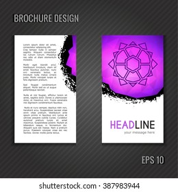 Brochure template. Polygonal abstract cover design.