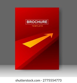 Brochure template red arrow modern design for cover book, poster, annual report. vector illustration